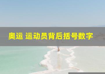 奥运 运动员背后括号数字